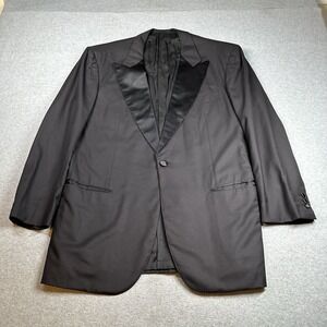 Kiton Napoli Diamante Blu Super 150's Black Wool Tuxedo Jacket IT 55/US 45 Italy